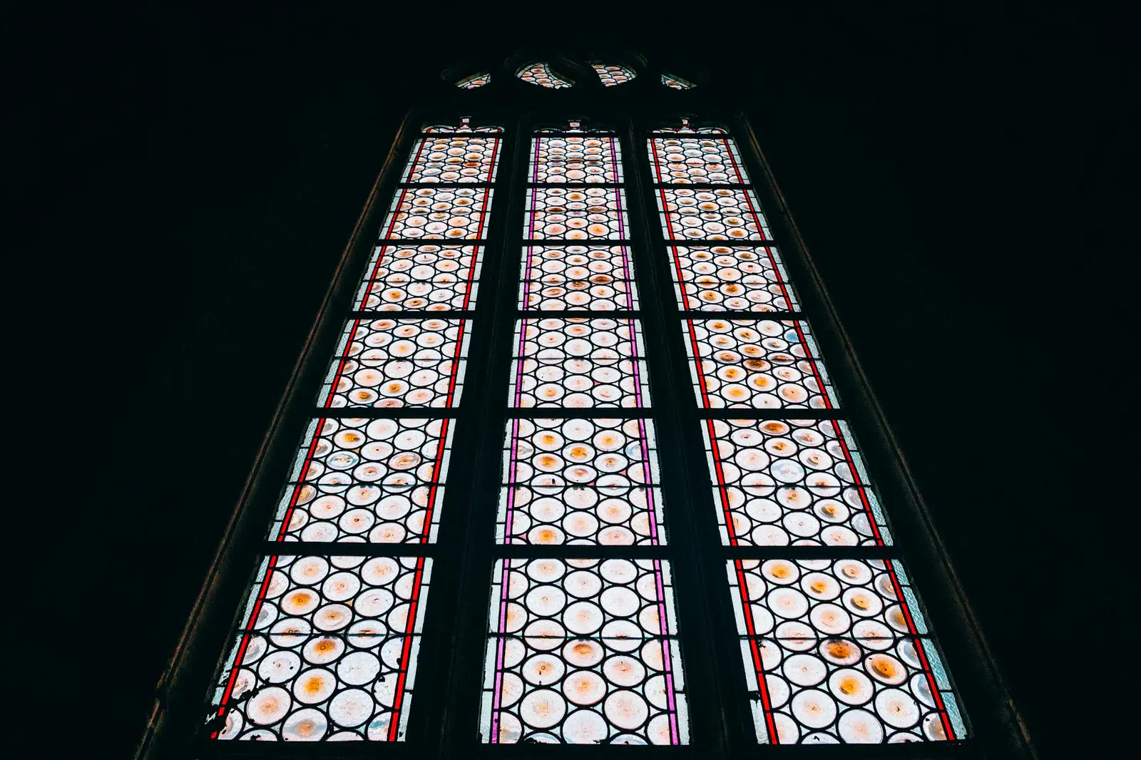 Stained glass before cleaning